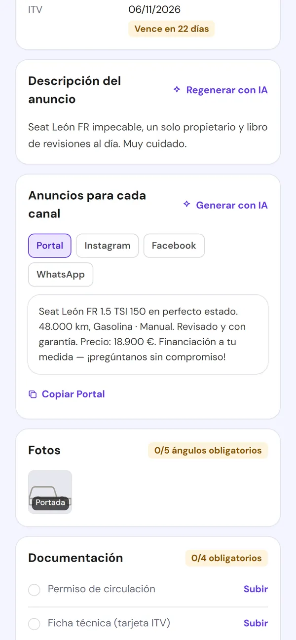 La misma pantalla en el móvil