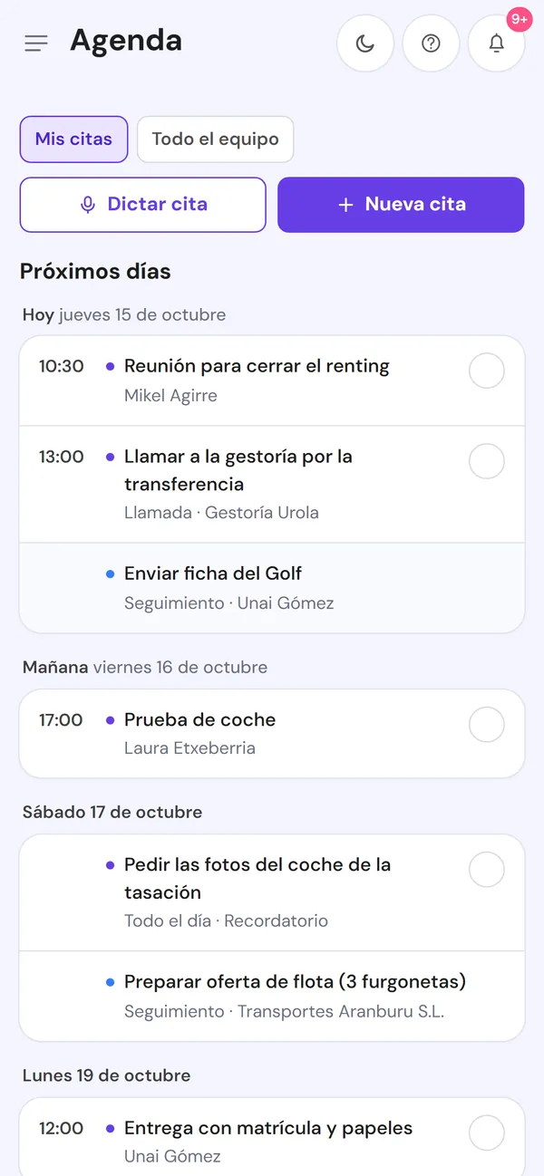 La misma pantalla en el móvil