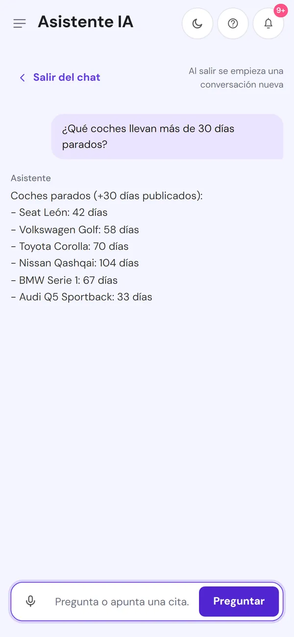 La misma pantalla en el móvil